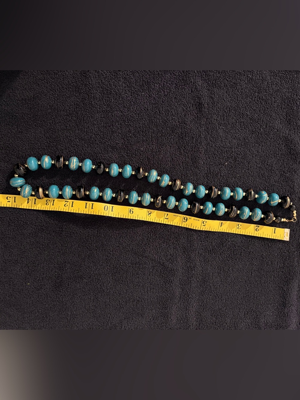 Turquoise & Black Beaded Necklace